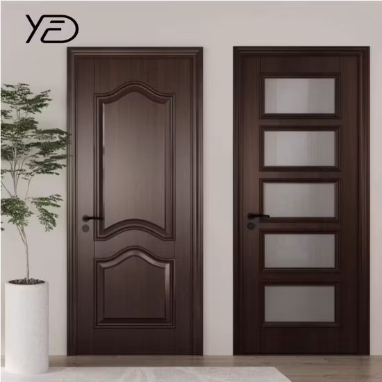 Les portes en bois de projet d'hôtel de Chambre conçoivent la porte en bois de forces de défense principale moulée par film de PVC